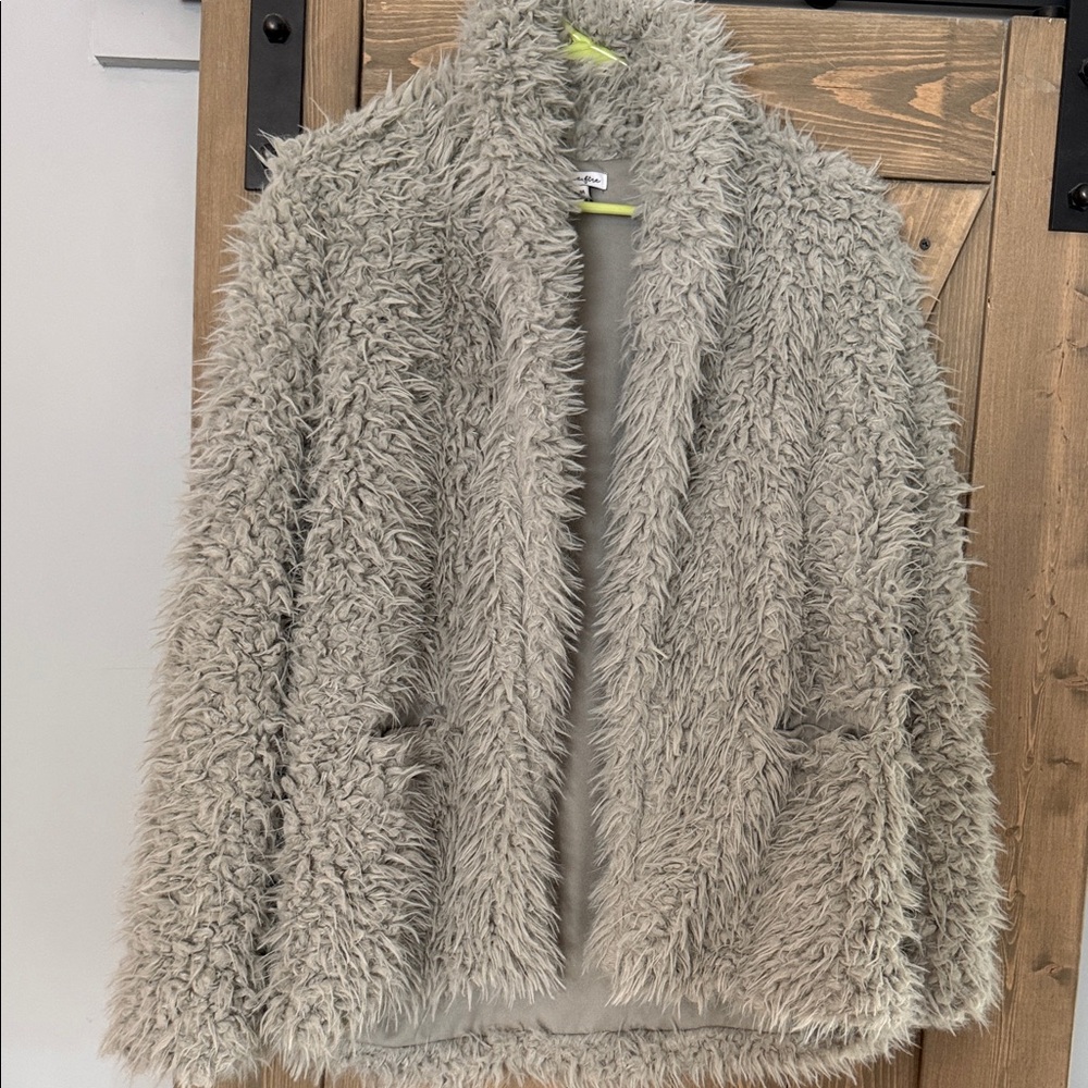 love, Fire Plush Gray Teddy Jacket